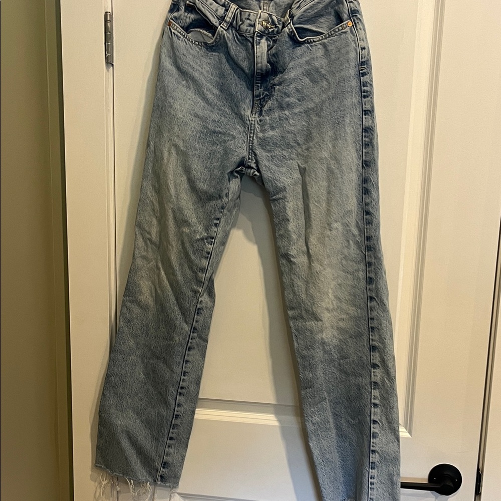 Zara Light Blue Straight Leg Jeans